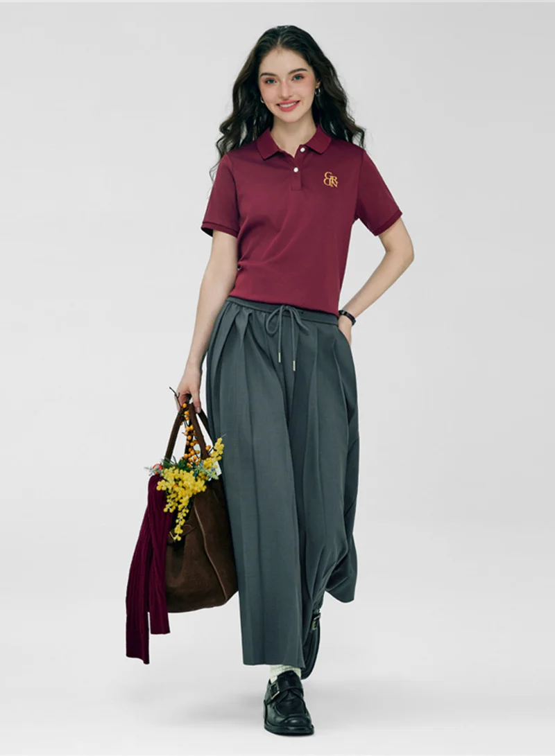 GIORDANO Women’s Embroidered Cotton Liquid Touch Polo